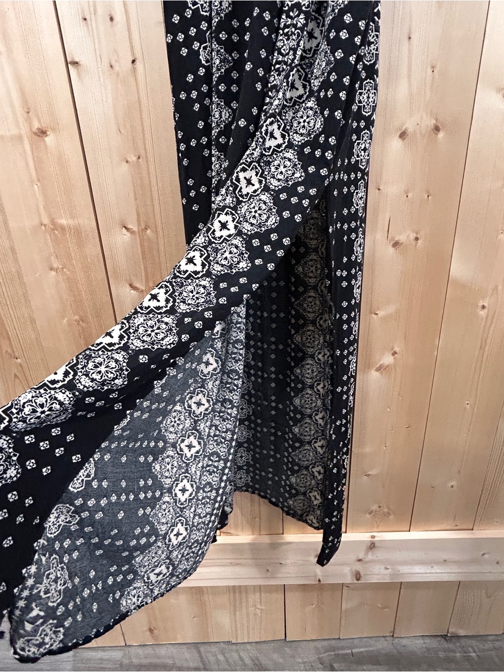 Daytrip black and white bandana print maxi dress, Medium Boho Festival Patchwork - Picture 4 of 10